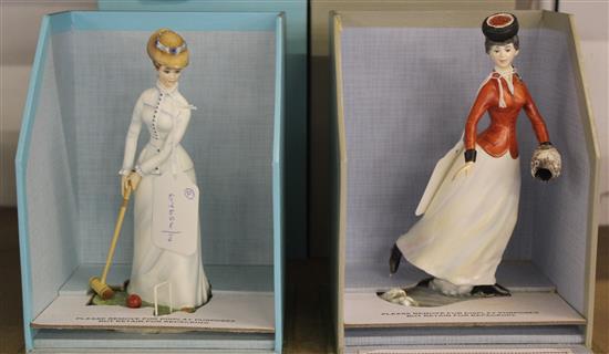 Two Royal Worcester Victorian figures by Ronald van Ruyckevelt, Bridget and Emily, 112/500, boxed with certifcates